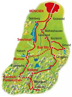 Münchener Seenrunde - Übersichtskarte